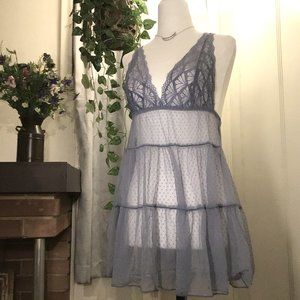 🍑 Sheer Blue Babydoll